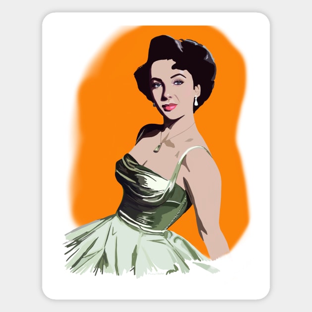 Alluring Liz on Orange Background Sticker by MamaODea